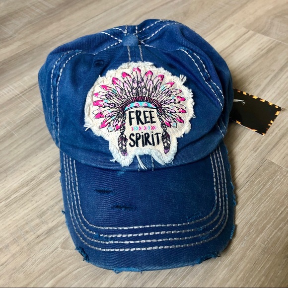 distressed denim dad hat